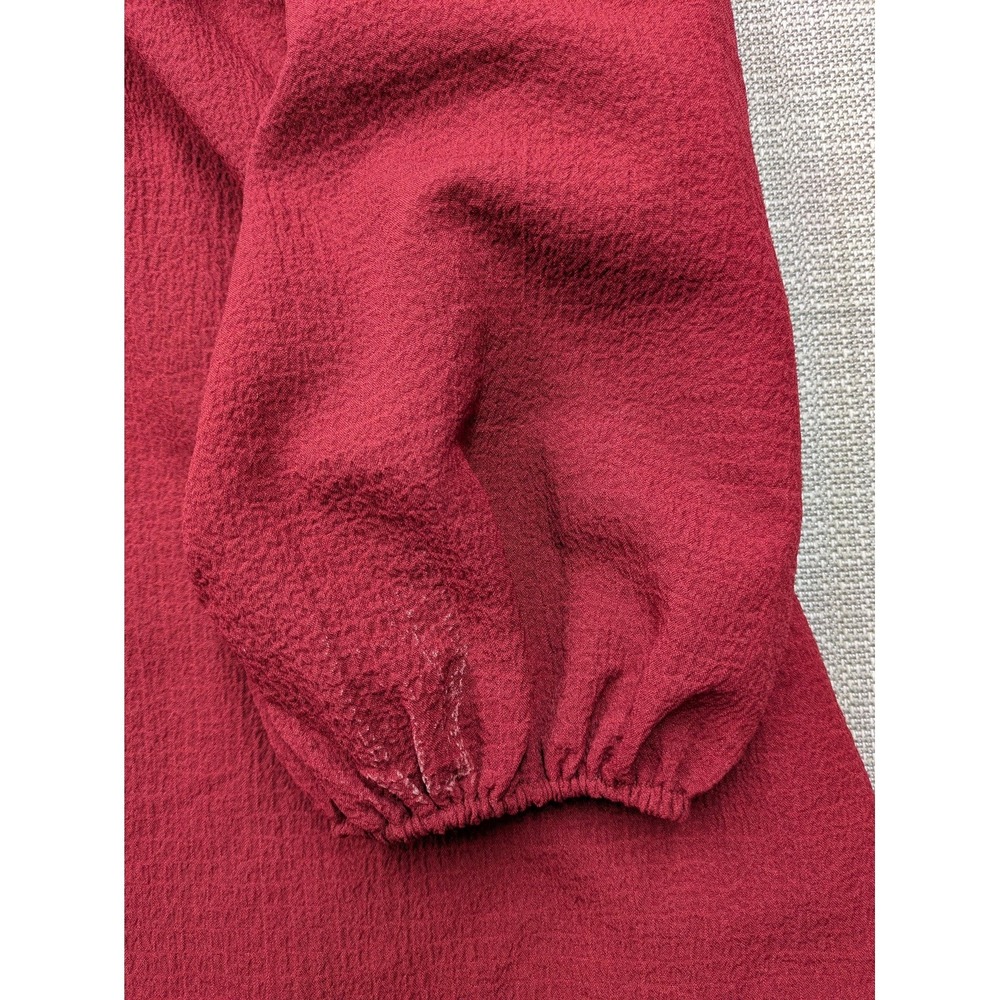 Altar'd State Dress Womens Large Red Square Neck Puff Sleeve Fit & Flare Mini - Picture 14 of 16